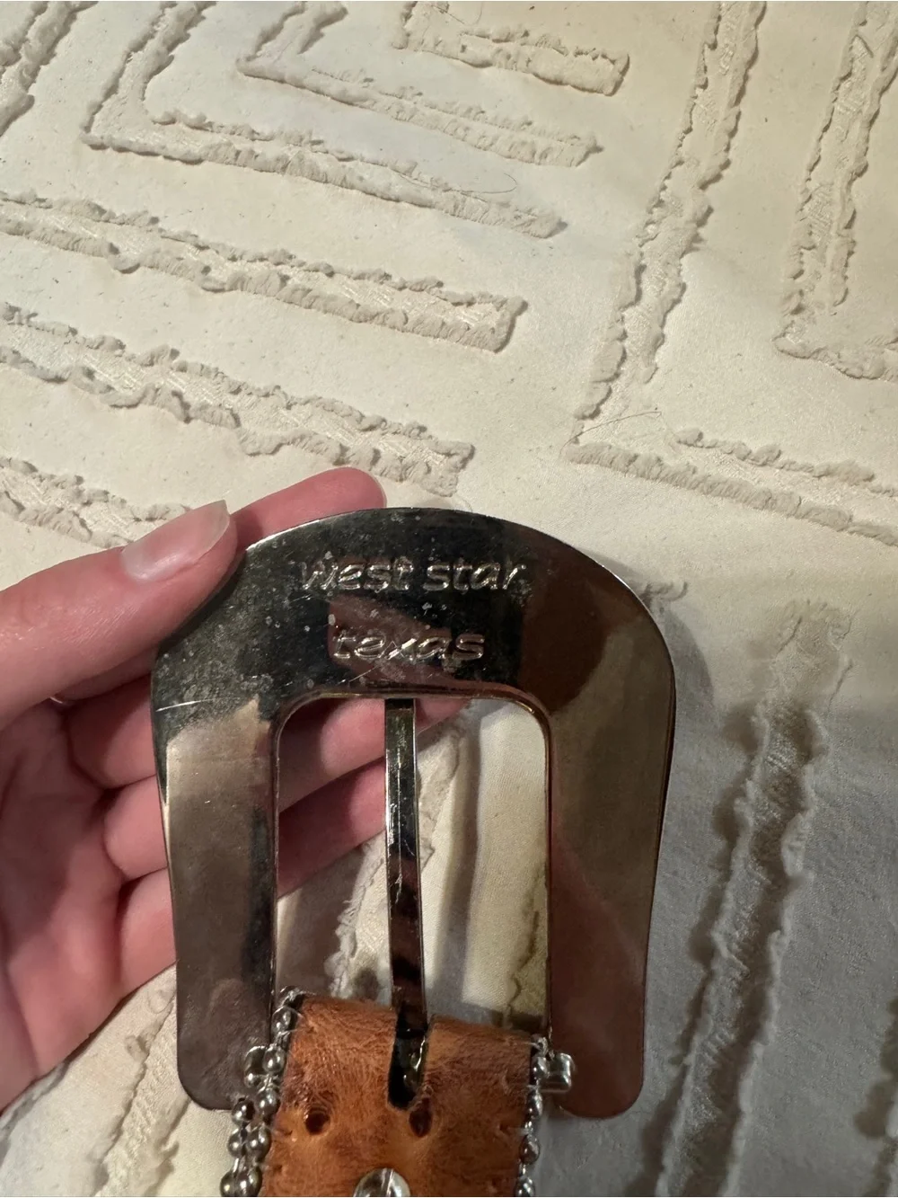 Leather and rhinestone belt M